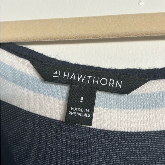 Small 41 Hawthorn Blue and White Striped Dress with Tie - Picture 9 of 9